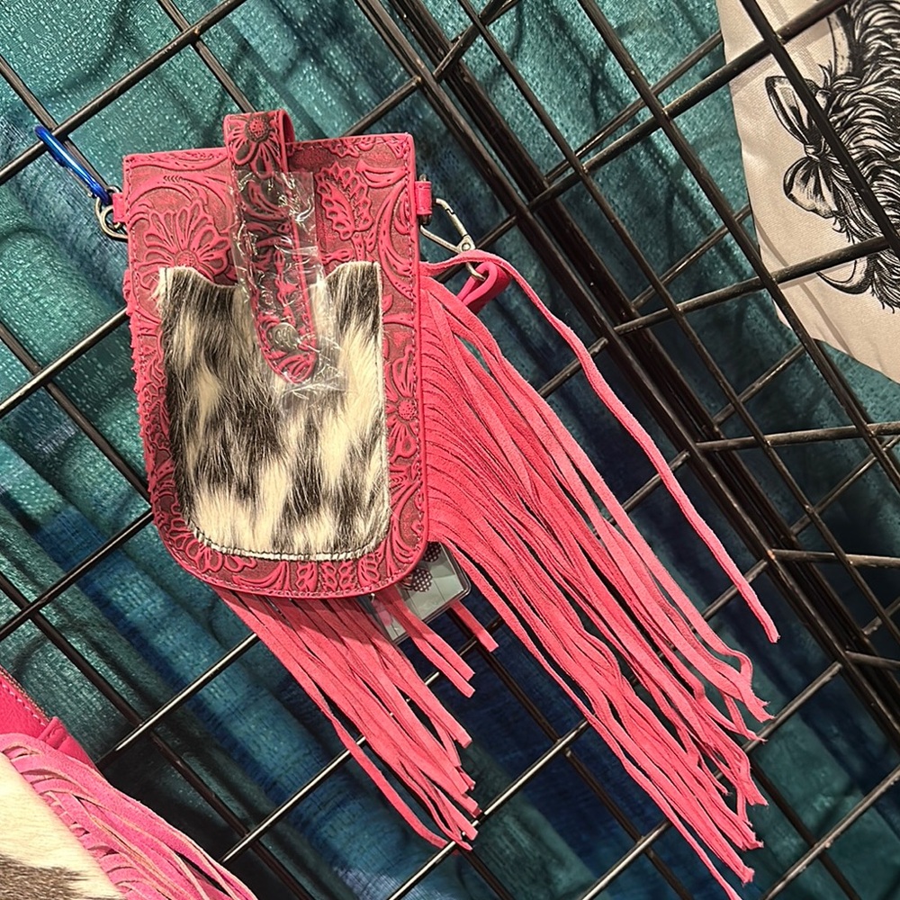 Montana West Pink Fringe Bag